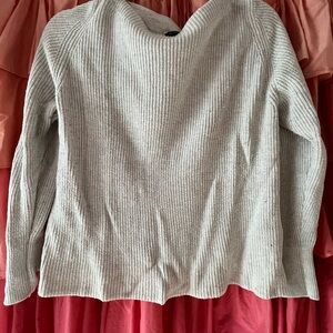 Banana Republic Light Grey/Off White Women's Cowl Neck Sweater